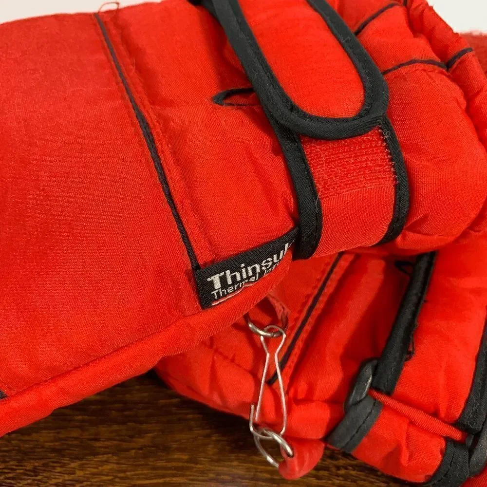 Vintage Montogery Wards Women's Thinsulate Winter Gloves Red S/M